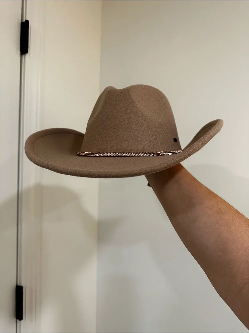 C.C Taupe Felt Rancher Hat with Interior Tie